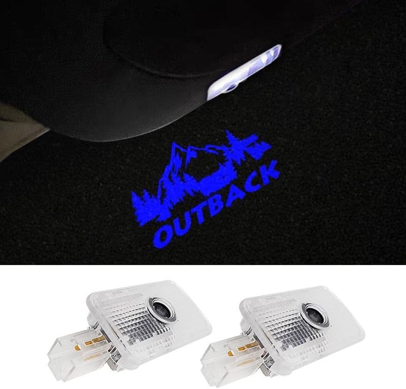uunonaha 2 pcs Non-Fading Outback LED Car Door Logo Lights Courtesy Projector Laser Welcome Light Ghost Shadow Outback Accessories Puddle lamp Compatible with Outback(Outback-Blue-HD) - Image 4